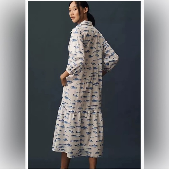 Maeve Bettina Tiered Shirt Dress – Size Small 100% cotton. A few faint stains - Picture 4 of 15